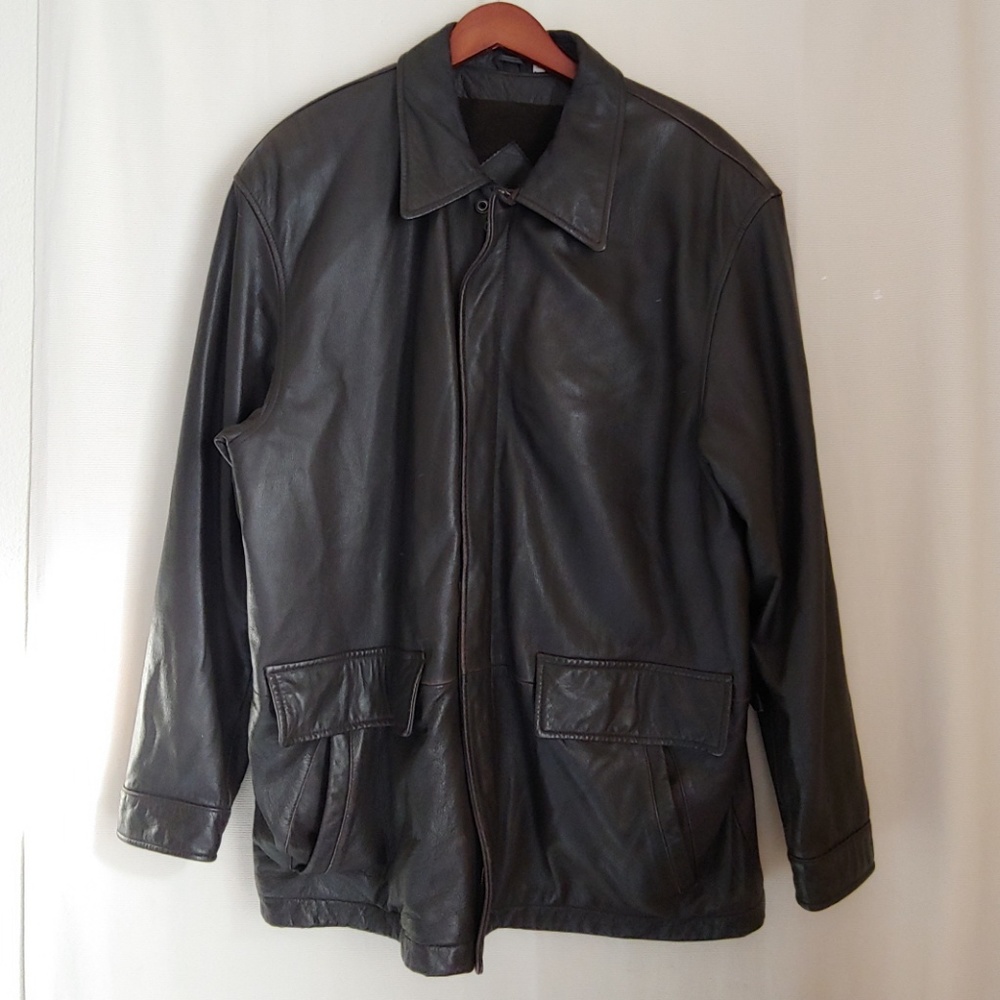 ROUNDTREE & YORKE men vintage leather jacket sz XL